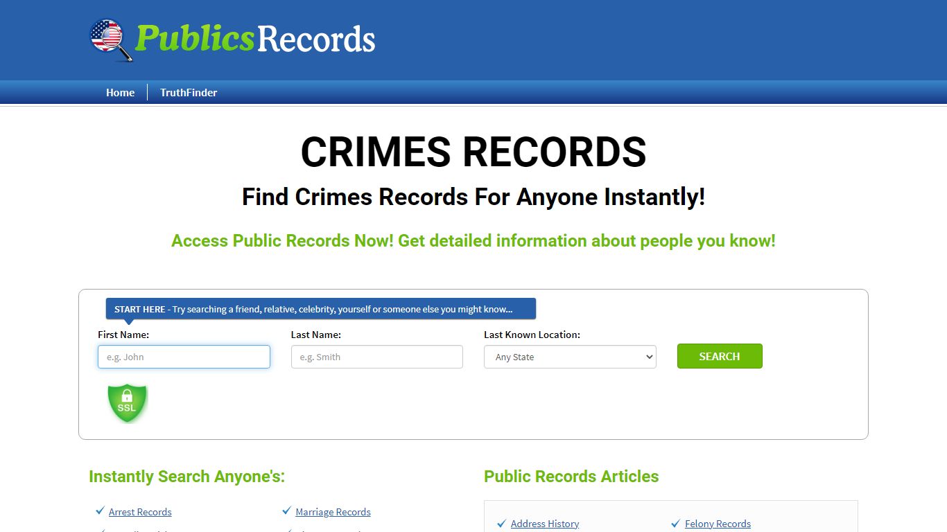 Find Crimes Records For Anyone