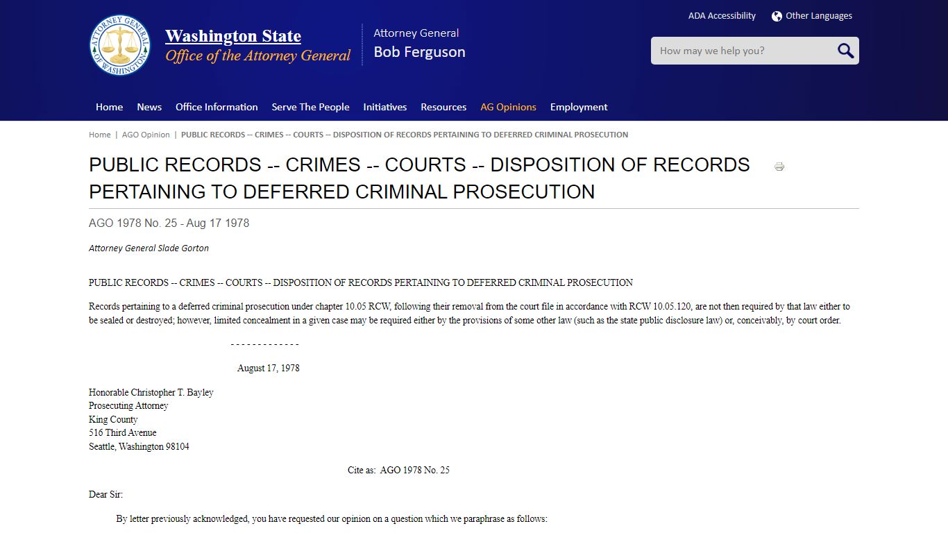 PUBLIC RECORDS ‑- CRIMES ‑- COURTS ‑- DISPOSITION OF RECORDS PERTAINING ...